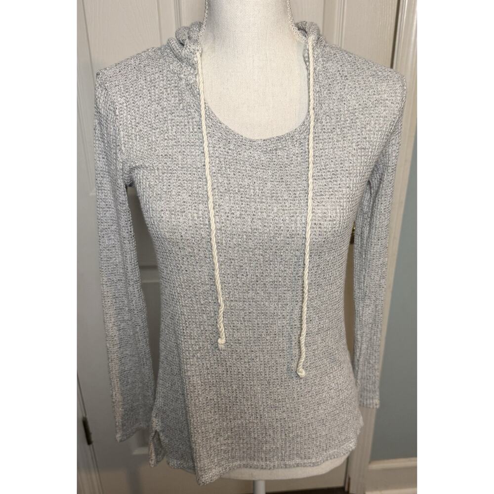 Aeropostale Women's Gray Waffle Knit Hoodie, Lightweight, Super Soft, XS